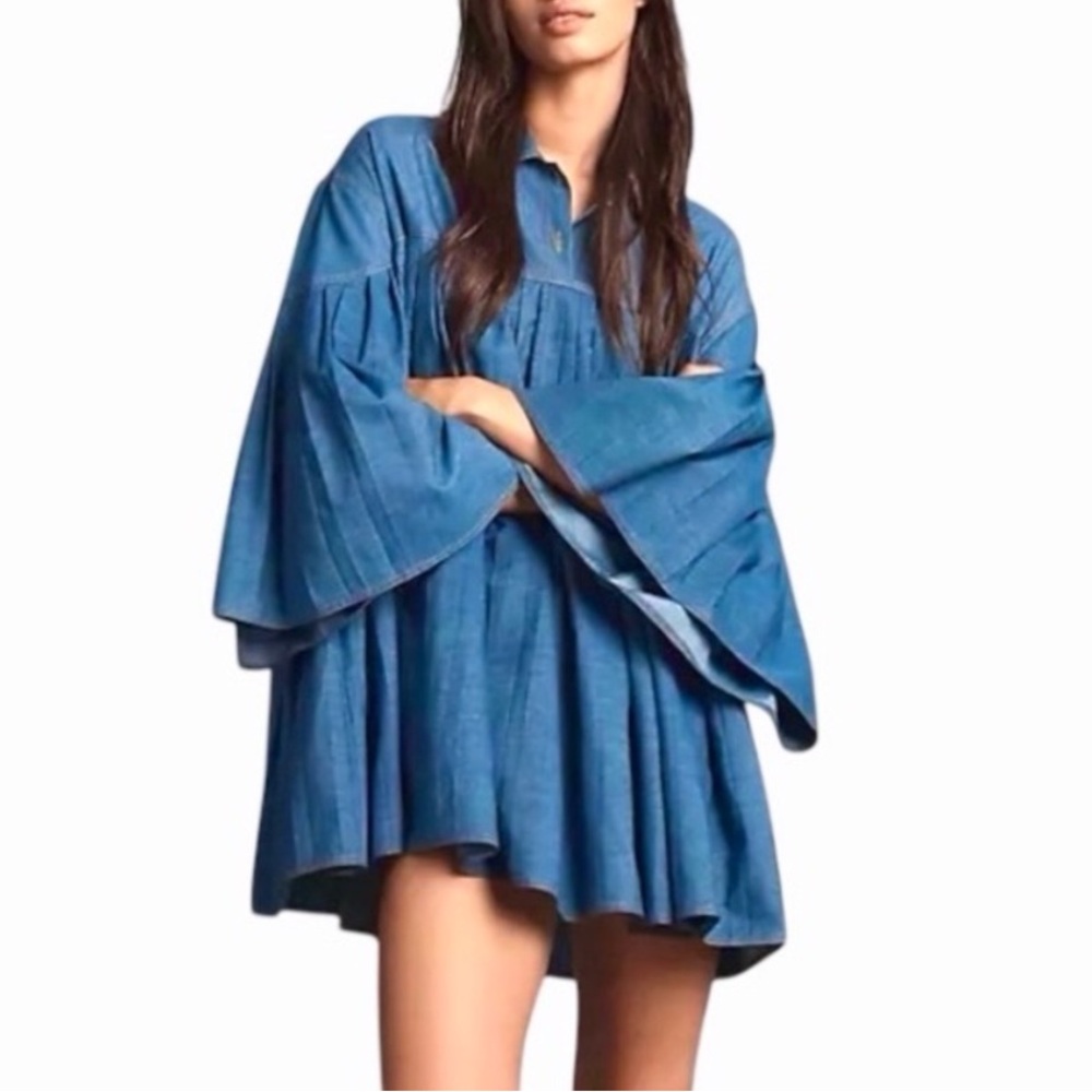 Anthropologie Blue Mini Dress